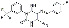 5-(1-AZA-2-(4-FLUOROPHENYL)VINYL)-4-IMINO-2-OXO-3-(3-(TRIFLUOROMETHYL)PHENYL)-1H-1,3-DIAZINE-6-CARBONITRILE 结构式