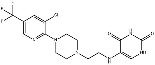 5-[(2-(4-[3-Chloro-5-(trifluoromethyl)-2-pyridinyl]piperazino)ethyl)amino]-2,4(1H,3H)-pyrimidinedione 结构式