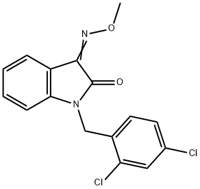 1-(2,4-DICHLOROBENZYL)-1H-INDOLE-2,3-DIONE 3-(O-METHYLOXIME) 结构式