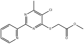 METHYL 2-([5-CHLORO-6-METHYL-2-(2-PYRIDINYL)-4-PYRIMIDINYL]SULFANYL)ACETATE 结构式