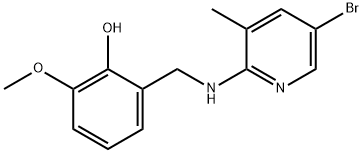 2-([(5-BROMO-3-METHYL-2-PYRIDINYL)AMINO]METHYL)-6-METHOXYBENZENOL 结构式