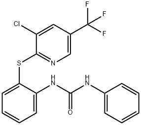 N-(2-([3-Chloro-5-(trifluoromethyl)-2-pyridinyl]sulfanyl)phenyl)-N'-phenylurea 结构式