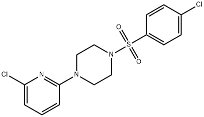 1-[(4-CHLOROPHENYL)SULFONYL]-4-(6-CHLORO-2-PYRIDINYL)PIPERAZINE 结构式