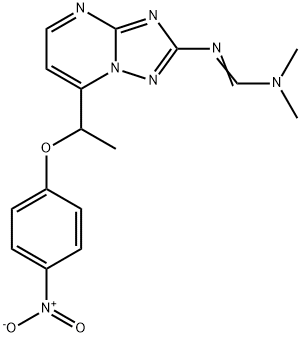 N,N-DIMETHYL-N'-(7-[1-(4-NITROPHENOXY)ETHYL][1,2,4]TRIAZOLO[1,5-A]PYRIMIDIN-2-YL)IMINOFORMAMIDE 结构式