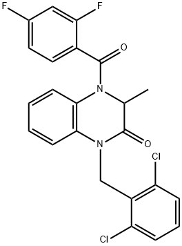 1-(2,6-DICHLOROBENZYL)-4-(2,4-DIFLUOROBENZOYL)-3-METHYL-3,4-DIHYDRO-2(1H)-QUINOXALINONE 结构式