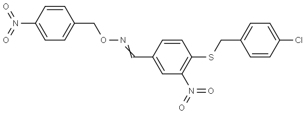 4-[(4-Chlorobenzyl)sulfanyl]-3-nitrobenzenecarbaldehyde O-(4-nitrobenzyl)oxime 结构式