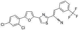 2-(4-[5-(2,4-DICHLOROPHENYL)-2-FURYL]-1,3-THIAZOL-2-YL)-3-[3-(TRIFLUOROMETHYL)PHENYL]ACRYLONITRILE 结构式