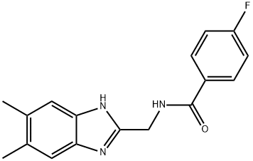 N-[(5,6-Dimethyl-1H-1,3-benzimidazol-2-yl)methyl]-4-fluorobenzenecarboxamide 结构式