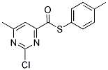 4-METHYLPHENYL 2-CHLORO-6-METHYLPYRIMIDINE-4-CARBOTHIOATE 结构式