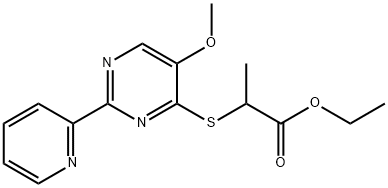 ETHYL 2-([5-METHOXY-2-(2-PYRIDINYL)-4-PYRIMIDINYL]SULFANYL)PROPANOATE 结构式