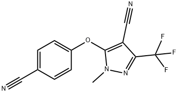 5-(4-CYANOPHENOXY)-1-METHYL-3-(TRIFLUOROMETHYL)-1H-PYRAZOLE-4-CARBONITRILE 结构式