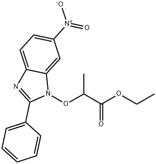 ETHYL 2-[(6-NITRO-2-PHENYL-1H-1,3-BENZIMIDAZOL-1-YL)OXY]PROPANOATE 结构式