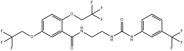 2,5-BIS(2,2,2-TRIFLUOROETHOXY)-N-[2-(([3-(TRIFLUOROMETHYL)ANILINO]CARBONYL)AMINO)ETHYL]BENZENECARBOXAMIDE 结构式