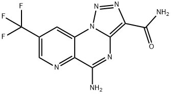 5-AMINO-8-(TRIFLUOROMETHYL)PYRIDO[2,3-E][1,2,3]TRIAZOLO[1,5-A]PYRIMIDINE-3-CARBOXAMIDE 结构式