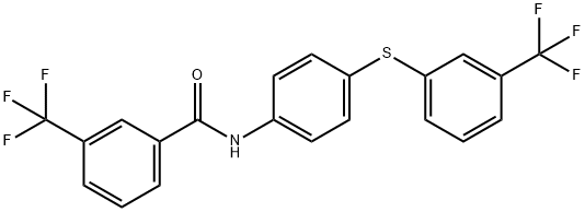 3-(Trifluoromethyl)-N-(4-([3-(trifluoromethyl)phenyl]sulfanyl)phenyl)benzenecarboxamide 结构式