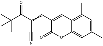 3-(5,7-DIMETHYL-2-OXO(2H-CHROMEN-3-YL))-2-(2,2-DIMETHYLPROPANOYL)PROP-2-ENENITRILE 结构式