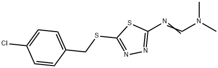 N'-(5-[(4-CHLOROBENZYL)SULFANYL]-1,3,4-THIADIAZOL-2-YL)-N,N-DIMETHYLIMINOFORMAMIDE 结构式