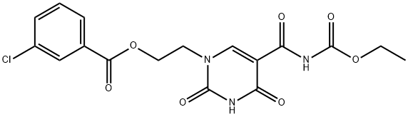 2-[5-([(ETHOXYCARBONYL)AMINO]CARBONYL)-2,4-DIOXO-3,4-DIHYDRO-1(2H)-PYRIMIDINYL]ETHYL 3-CHLOROBENZENECARBOXYLATE 结构式