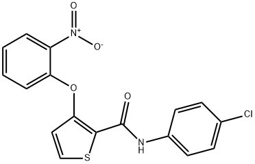 N-(4-Chlorophenyl)-3-(2-nitrophenoxy)-2-thiophenecarboxamide 结构式