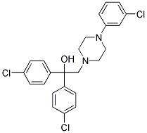 1,1-BIS(4-CHLOROPHENYL)-2-[4-(3-CHLOROPHENYL)PIPERAZINO]-1-ETHANOL 结构式