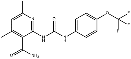 4,6-DIMETHYL-2-(([4-(TRIFLUOROMETHOXY)ANILINO]CARBONYL)AMINO)NICOTINAMIDE 结构式