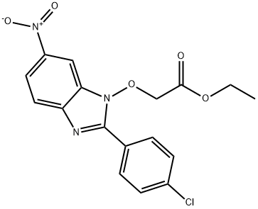 ETHYL 2-([2-(4-CHLOROPHENYL)-6-NITRO-1H-1,3-BENZIMIDAZOL-1-YL]OXY)ACETATE 结构式