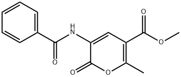 METHYL 3-(BENZOYLAMINO)-6-METHYL-2-OXO-2H-PYRAN-5-CARBOXYLATE 结构式