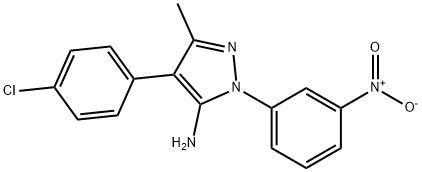 4-(4-CHLOROPHENYL)-3-METHYL-1-(3-NITROPHENYL)-1H-PYRAZOL-5-AMINE 结构式
