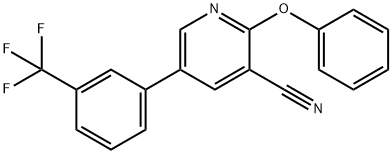 2-PHENOXY-5-[3-(TRIFLUOROMETHYL)PHENYL]NICOTINONITRILE 结构式