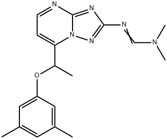 N'-(7-[1-(3,5-DIMETHYLPHENOXY)ETHYL][1,2,4]TRIAZOLO[1,5-A]PYRIMIDIN-2-YL)-N,N-DIMETHYLIMINOFORMAMIDE 结构式