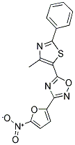 5-(4-METHYL-2-PHENYL-THIAZOL-5-YL)-3-(5-NITRO-FURAN-2-YL)-[1,2,4]OXADIAZOLE 结构式
