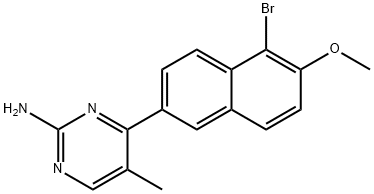 4-(5-溴-6-甲氧基萘-2-基)-5-甲基嘧啶-2-胺 结构式