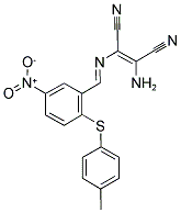 2-AMINO-1-(1-AZA-2-(2-(4-METHYLPHENYLTHIO)-5-NITROPHENYL)VINYL)ETHENE-1,2-DICARBONITRILE 结构式