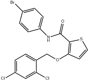 N-(4-BROMOPHENYL)-3-[(2,4-DICHLOROBENZYL)OXY]-2-THIOPHENECARBOXAMIDE 结构式