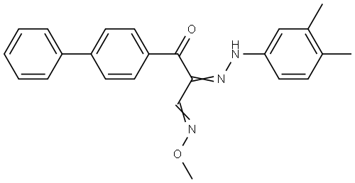 3-[1,1'-Biphenyl]-4-yl-2-[2-(3,4-dimethylphenyl)hydrazono]-3-oxopropanal O-methyloxime 结构式