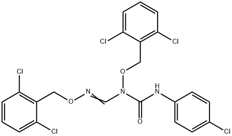 N'-(4-CHLOROPHENYL)-N-[(2,6-DICHLOROBENZYL)OXY]-N-(([(2,6-DICHLOROBENZYL)OXY]IMINO)METHYL)UREA 结构式