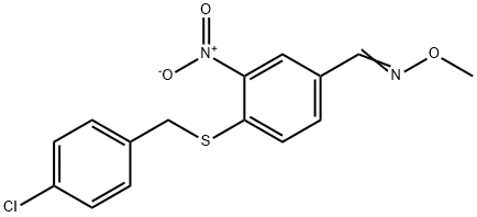 4-[(4-CHLOROBENZYL)SULFANYL]-3-NITROBENZENECARBALDEHYDE O-METHYLOXIME 结构式