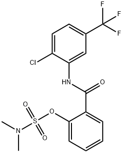 2-([2-Chloro-5-(trifluoromethyl)anilino]carbonyl)phenyl-N,N-dimethylsulfamate 结构式