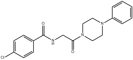 4-CHLORO-N-[2-OXO-2-(4-PHENYLPIPERAZINO)ETHYL]BENZENECARBOXAMIDE 结构式