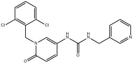 N-[1-(2,6-DICHLOROBENZYL)-6-OXO-1,6-DIHYDRO-3-PYRIDINYL]-N'-(3-PYRIDINYLMETHYL)UREA 结构式