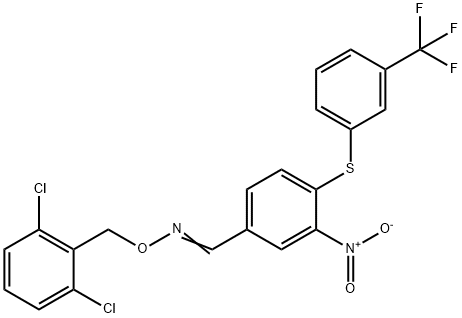 3-Nitro-4-([3-(trifluoromethyl)phenyl]sulfanyl)benzenecarbaldehyde O-(2,6-dichlorobenzyl)oxime 结构式