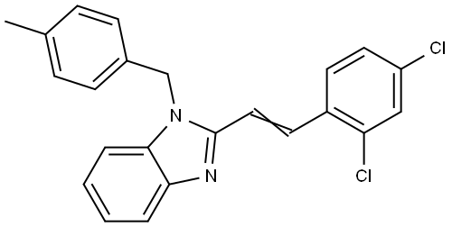 2-(2,4-Dichlorostyryl)-1-(4-methylbenzyl)-1H-1,3-benzimidazole 结构式