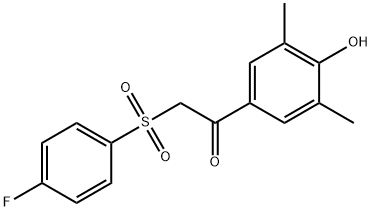 2-[(4-FLUOROPHENYL)SULFONYL]-1-(4-HYDROXY-3,5-DIMETHYLPHENYL)-1-ETHANONE 结构式