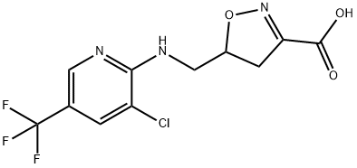 5-(((3-氯-5-(三氟甲基)吡啶-2-基)氨基)甲基)-4,5-二氢异噁唑-3-羧酸 结构式