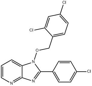2-(4-Chlorophenyl)-1-[(2,4-dichlorobenzyl)oxy]-1H-imidazo[4,5-b]pyridine 结构式