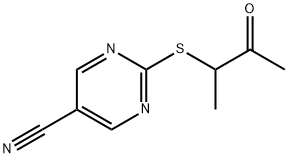 2-[(1-METHYL-2-OXOPROPYL)SULFANYL]-5-PYRIMIDINECARBONITRILE 结构式