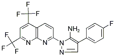 1-[5,7-BIS(TRIFLUOROMETHYL)[1,8]NAPHTHYRIDIN-2-YL]-4-(4-FLUOROPHENYL)-1H-PYRAZOL-5-AMINE 结构式