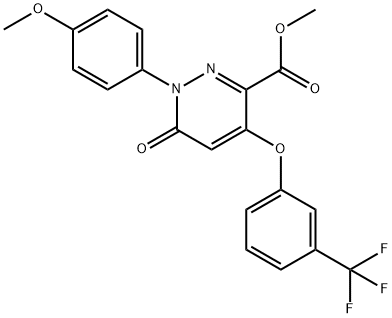 METHYL 1-(4-METHOXYPHENYL)-6-OXO-4-[3-(TRIFLUOROMETHYL)PHENOXY]-1,6-DIHYDRO-3-PYRIDAZINECARBOXYLATE 结构式
