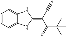 2-(3-Hydrobenzimidazol-2-ylidene)-4,4-dimethyl-3-oxopentanenitrile 结构式