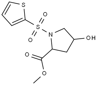 Methyl 4-hydroxy-1-(2-thienylsulfonyl)-2-pyrrolidinecarboxylate 结构式